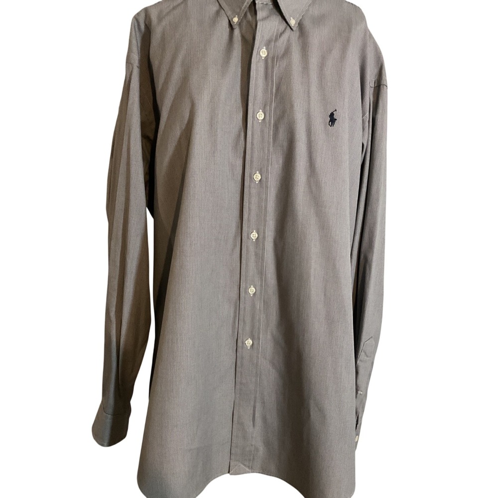 Polo Ralph Lauren Blake Shirt Mens XL Blue White Houndstooth Button Down Cotton